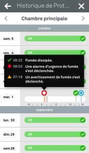 Application Nest Protect - Etat des détecteurs